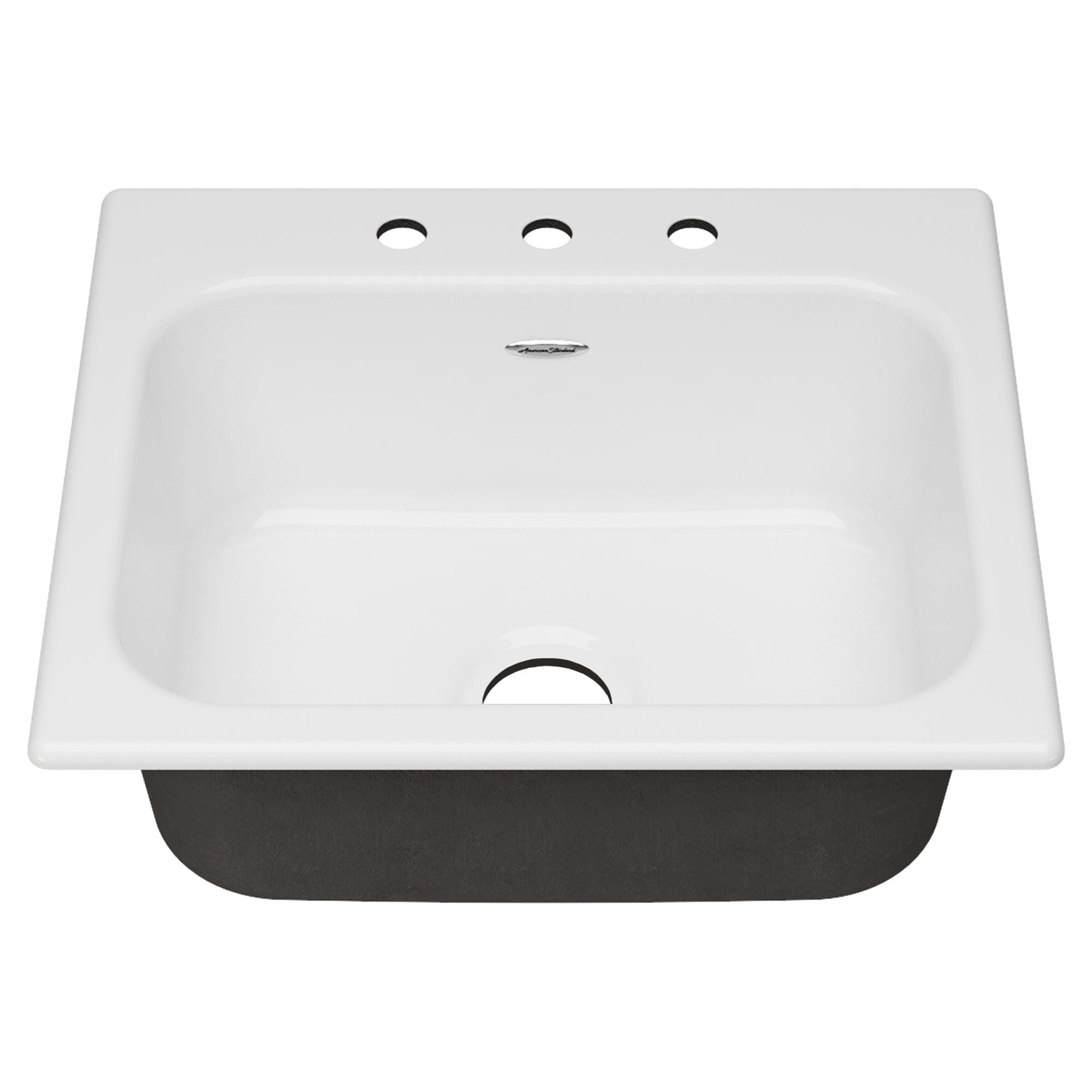 Quince® 25 X 22 Inch Cast Iron 3 Hole Drop In Single Bowl Kitchen Sink